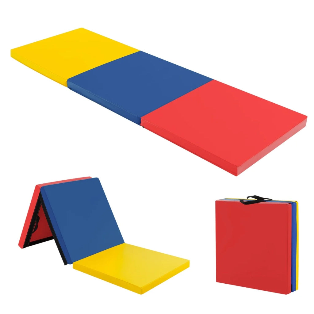 Tappetino da ginnastica pieghevole 180 x 60 x 5 cm antiscivolo ergonomico confortevole al tatto in similpelle colorata 20_0017071