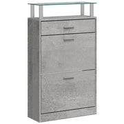 Scarpiera | Mobile per scarpe Grigio Cemento 63x24x104 cm in Legno Multistrato