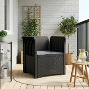 Sedia da giardino-Poltrona a 1 Posto con Cuscino Aspetto Rattan PP Antracite 187977