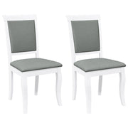 Sedie da Pranzo con Cuscini 2 pz | Sedie da cucina Bianco Legno Massello di Hevea