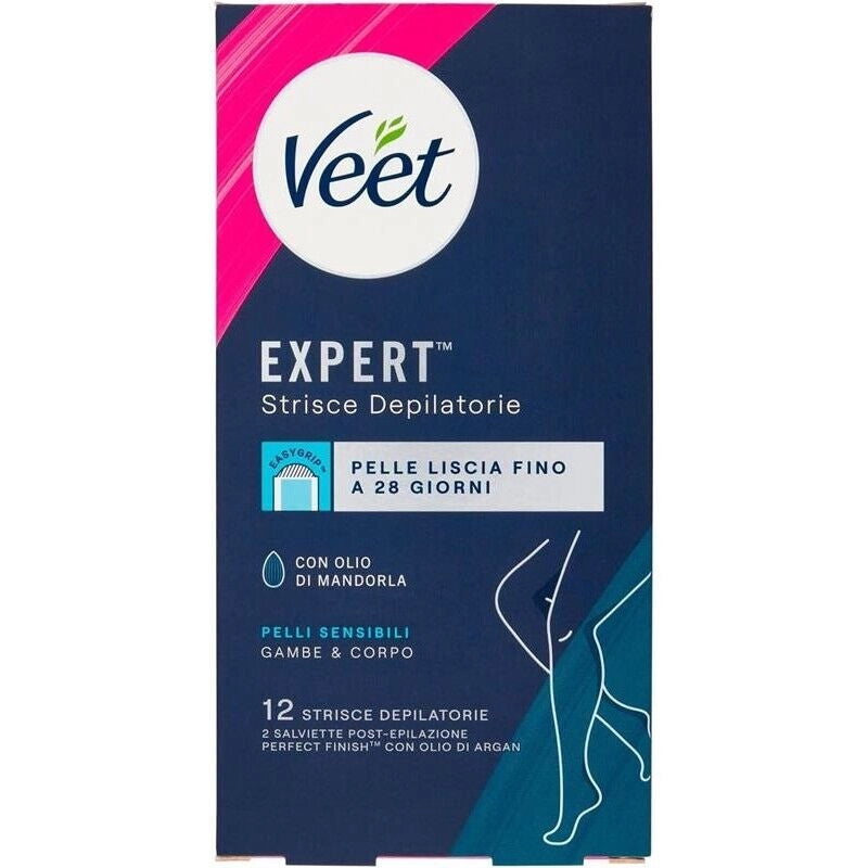 STRISCE VEET DEPIL CORPO EXPERT 12 PZ GAMBE & CORPO PER PELLI SENSIBILI