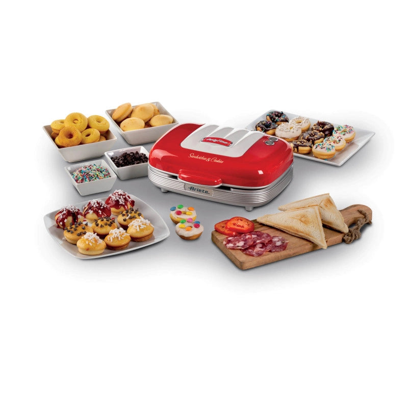 Piastra Elettrica Multifunzione - 700W - 3 Piastre Intercambiabili - Rosso