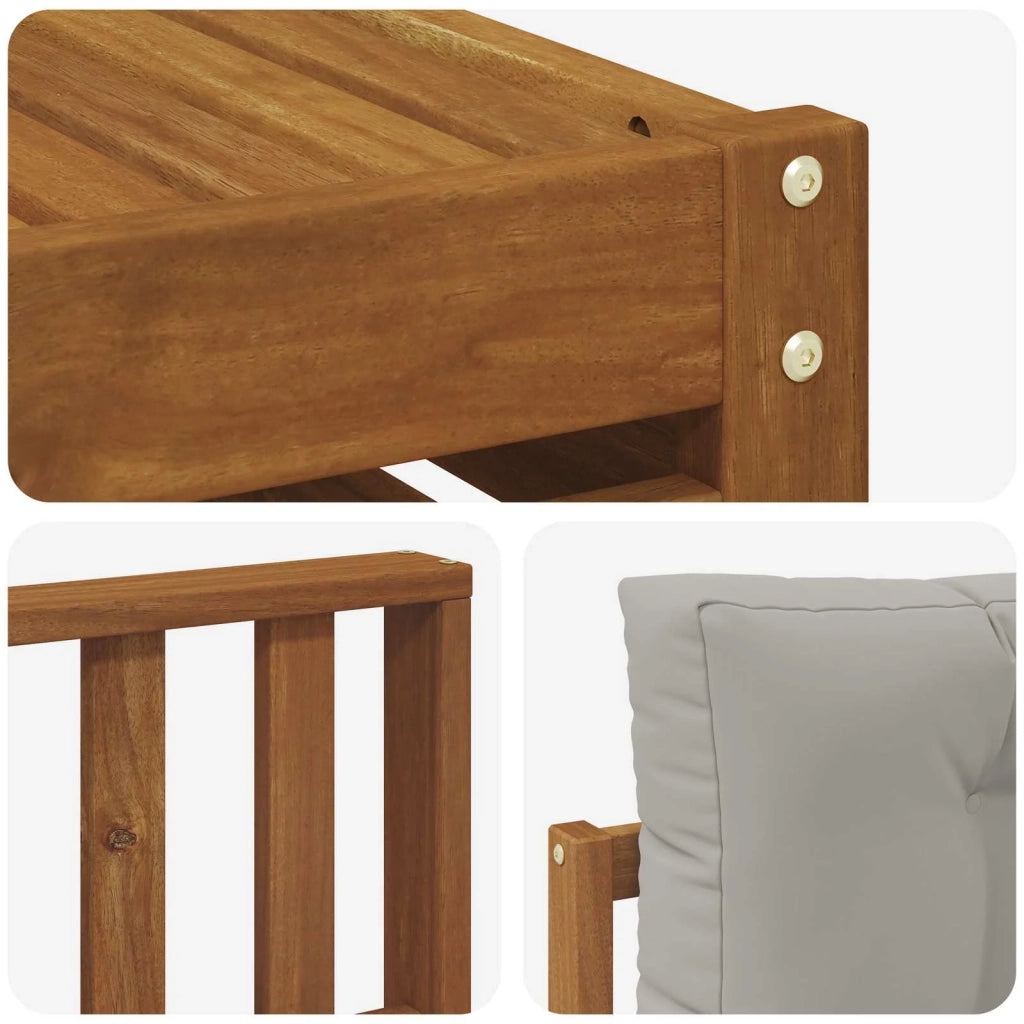 Set di divani da esterno 7 pcs Grigio Naturale e Chiaro