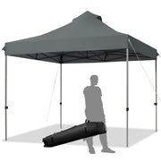 Tendone pop up 3x3m pieghevole impermeabile con borsa a ruote, Tenda da festa all'aperto facile da montare Grigio scuro-Gazebo