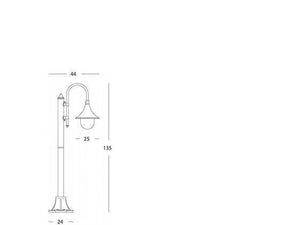 Lampada Palo da Giardino E27 60W in Alluminio Sovil Ruggine