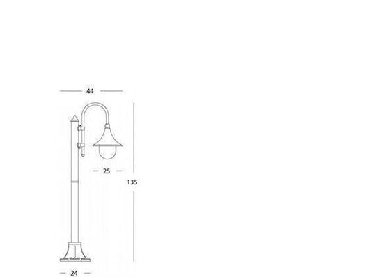 Lampada Palo da Giardino E27 60W in Alluminio Sovil Ruggine