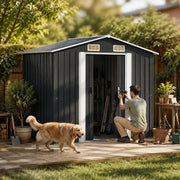 Garden Shed, Anthracite Steel, 204 X 132 X 186 Cm