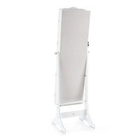 Specchiera con contenitore effetto legno bianca cm. H.152xL.40xP.46,5