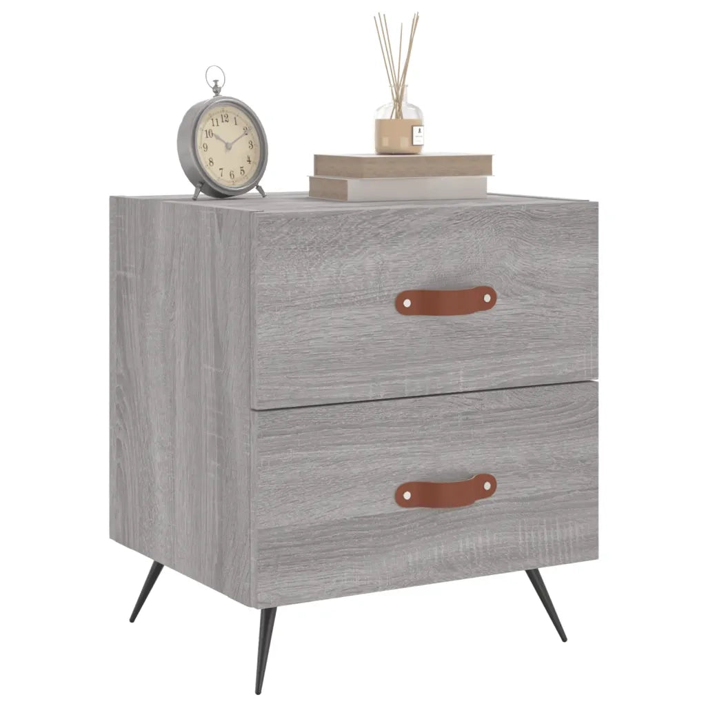 Comodini 2 pz Grigio Sonoma 40x35x47,5 cm in Legno Multistrato 827257