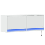 Mobile TV multimediale scaffale TV credenza mobile TV sala da pranzo soggiorno camera da letto mobile da parete con luci LED 100 x 31 x 35 cm bianco 02_0027839