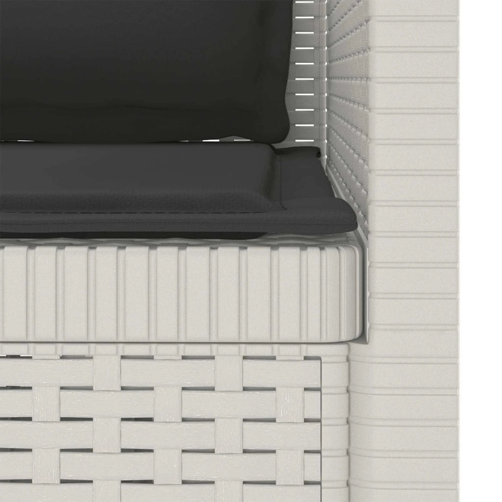 Sedia da giardino-Poltrona a 1 Posto con Cuscini Aspetto Rattan PP Bianco 700327