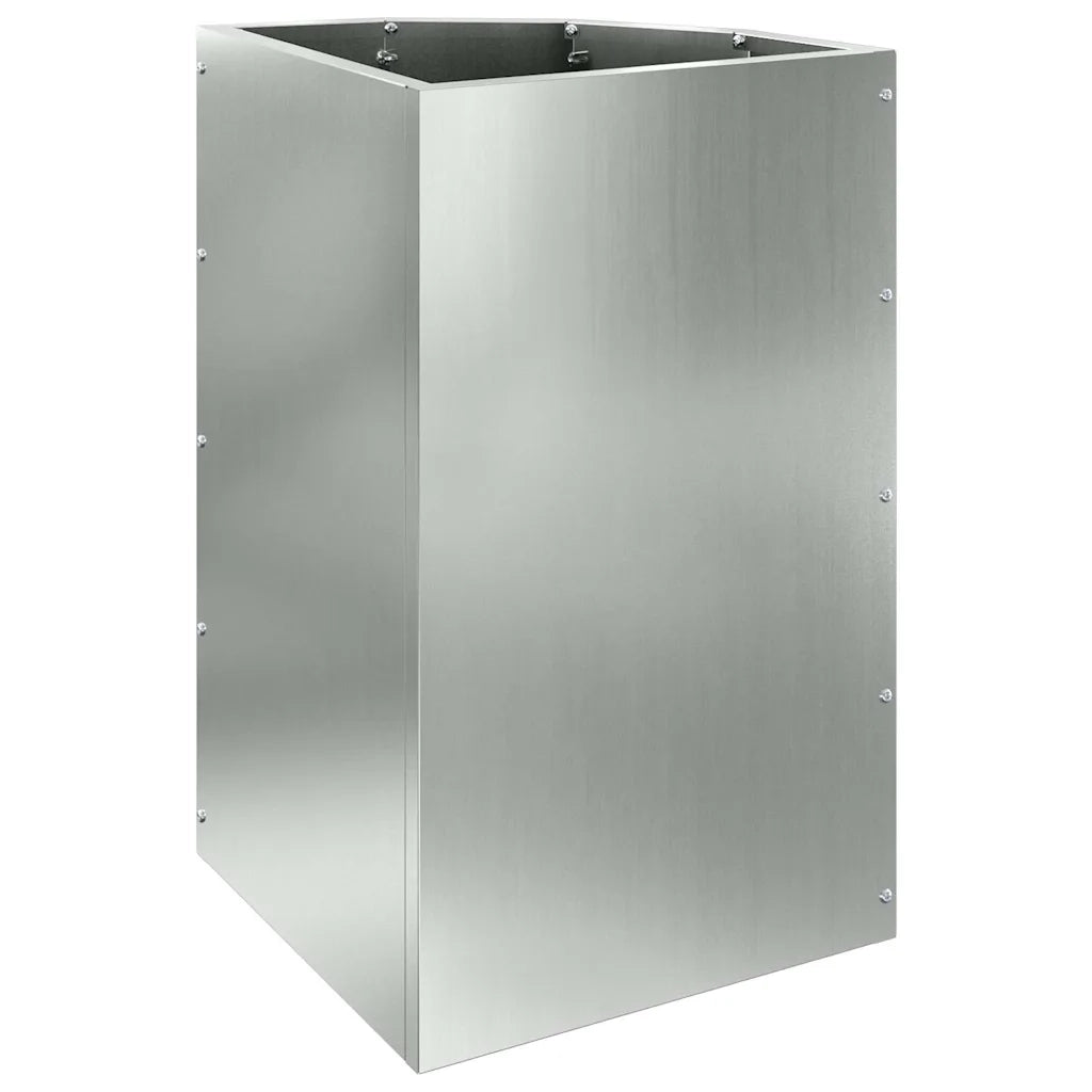 Vaso d'angolo-Fioriera-Contenitore per Piante Argento 30 x 30 x 50 cm Acciaio zincato