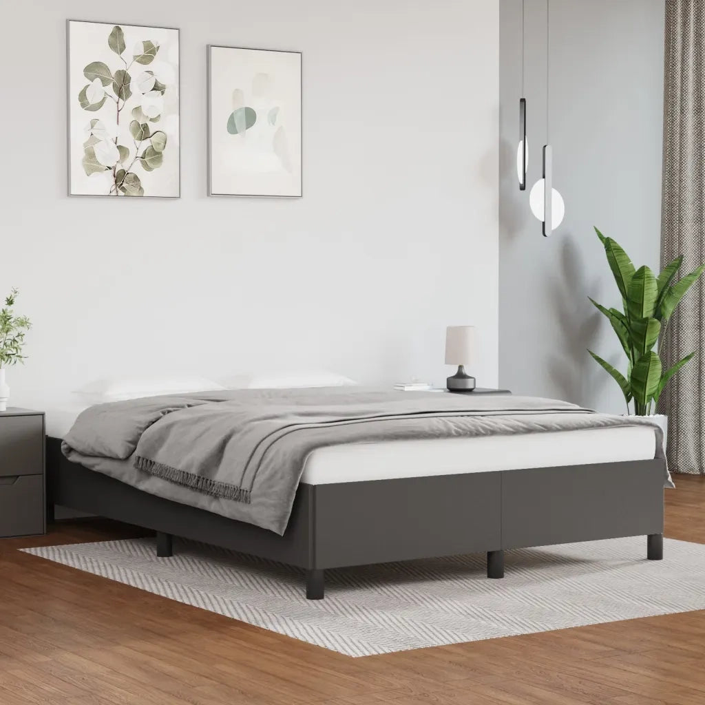 Giroletto-Struttura Letto Grigio 140x190 cm in Similpelle 625388
