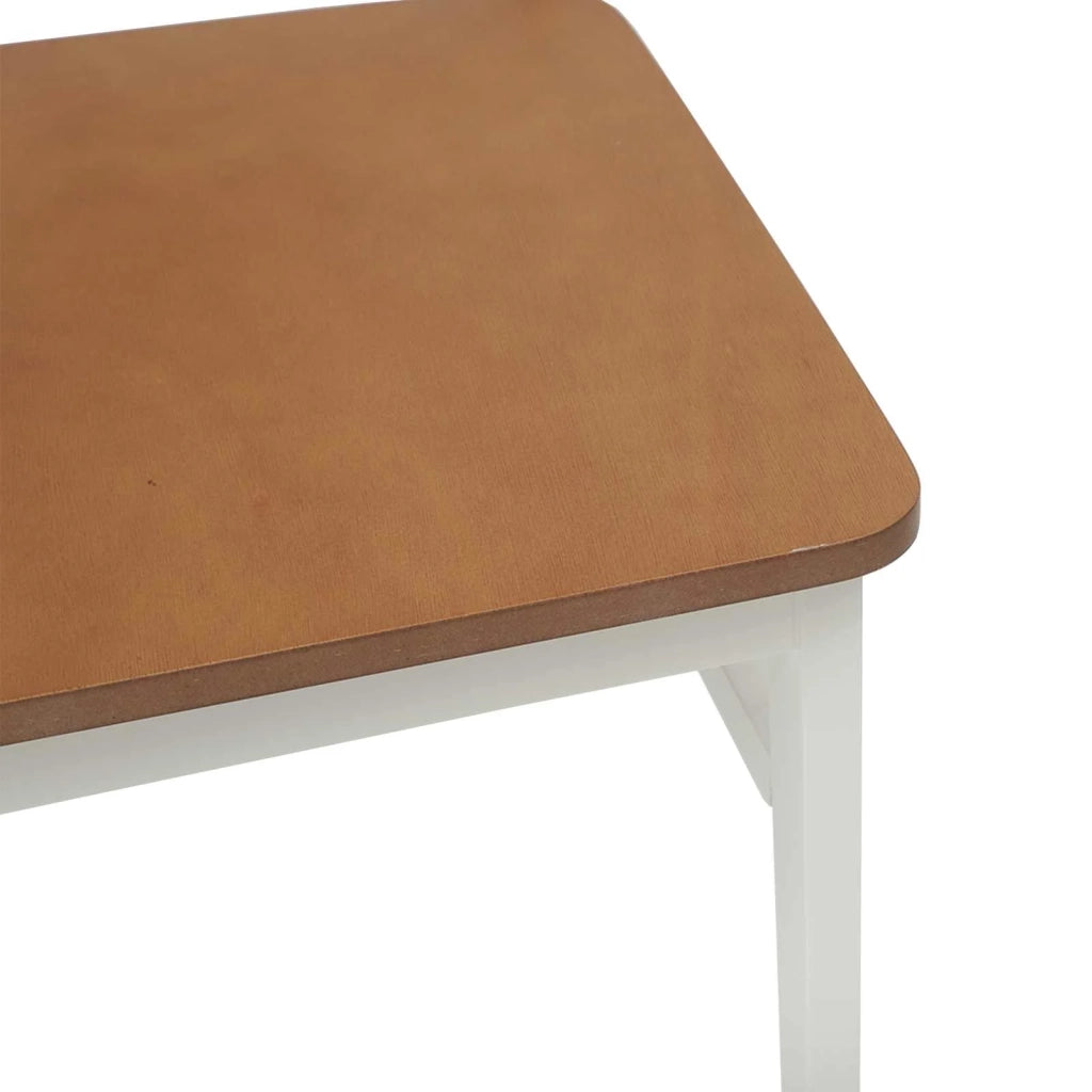Sedia da pranzo 2 pcs Bianco e Naturale Legno di gomma solido 42020506