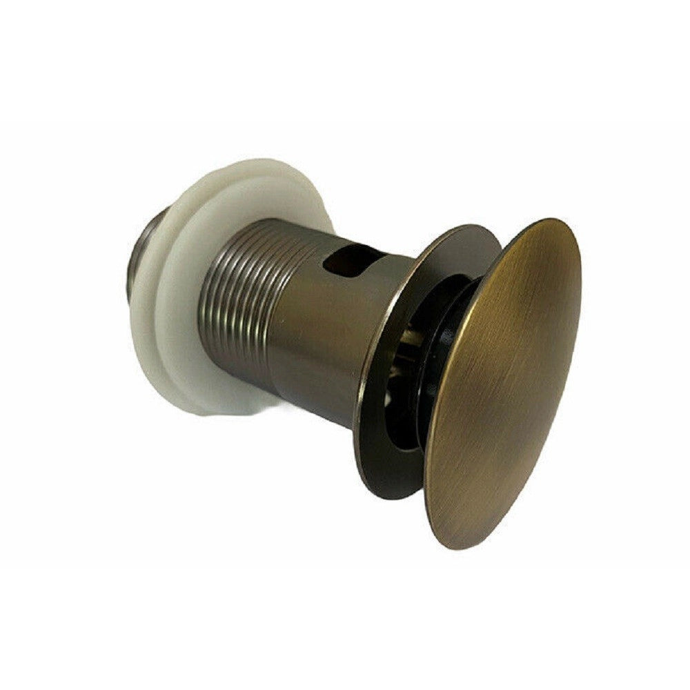 Trade Shop - Piletta Di Scarico Universale 1/4" Lavandino Pop-up Tappo Pressione Bronzo 59604 -