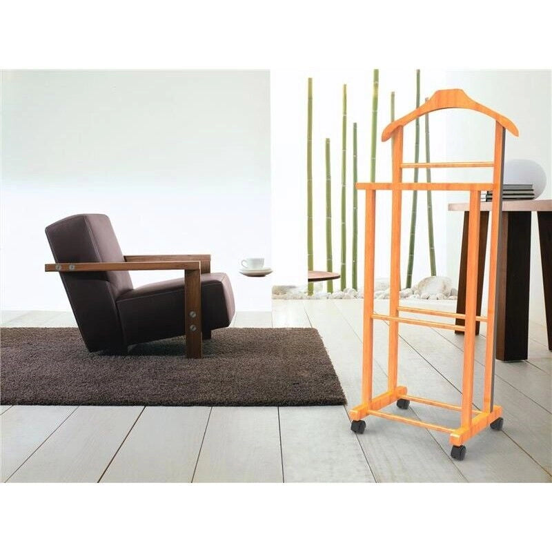 SET 1 ASSE DA STIRO CON 1 INDOSSATORE NATURALE IN  LEGNO DI FAGGIO
