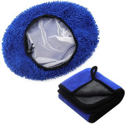 Kit di pulizia a doppia funzione per auto, spazzola a microfibra, kit di pulizia auto con asciugamano di pulizia e asciugamano per lavaggio e asciugatura delicato per auto - Blu