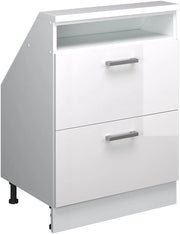 Set di mobili sottotetto Rion, Bianco lucido/bianco, Set di 5