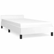 Letto singolo | Letto per adulti | Giroletto con Testiera senza Materasso Bianco 90x200 cm