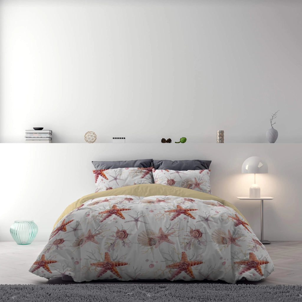 Copripiumino Singolo con Stampa sul Sacco e Federe Doubleface Starfish