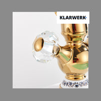 ADRIAN| Rubinetto per bagno grande di design in acciaio inossidabile aspetto cigno di lusso dorato |Miscelatore alto per lavabo independente