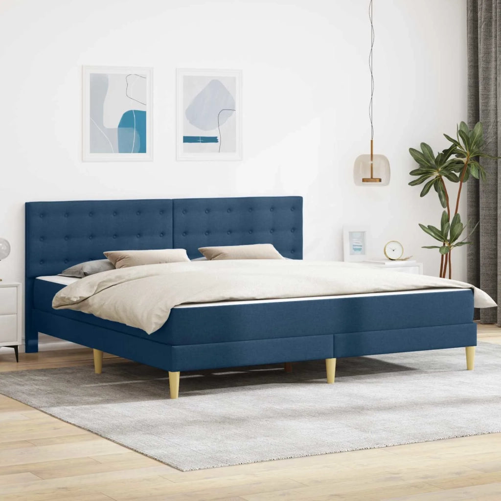 Struttura letto con materasso Blu 200 x 200 cm Tessuto 3415132
