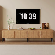 Mobile TV 180 cm naturale con 4 ante ondulate e passacavi
