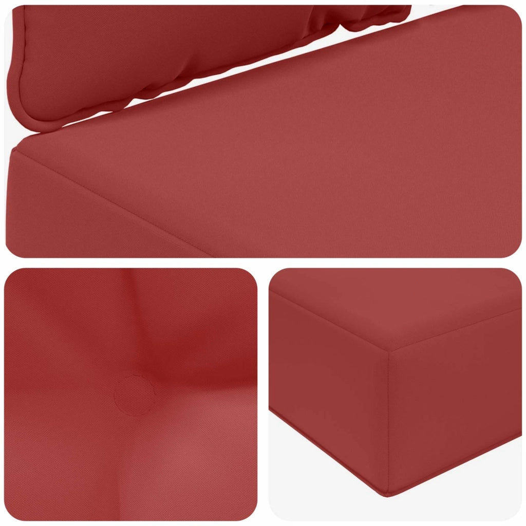 Cuscino per divano da esterno 3 pcs Rosso vino Poliestere 900804