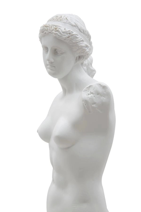 Scultura Statua Woman 14x12x49 cm in Poliresina Bianco