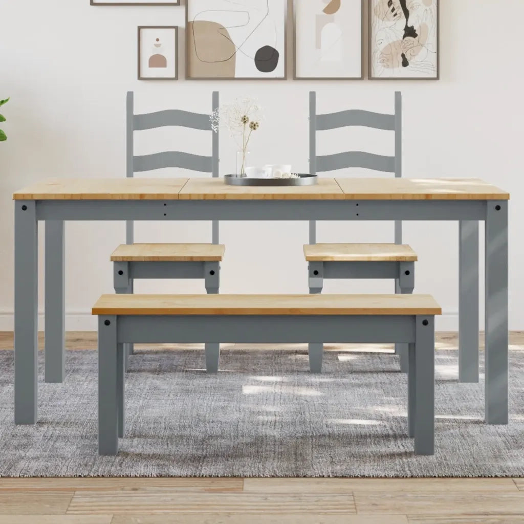 Tavolo da Pranzo PANAMA Grigio 160x80x75 cm Legno Massello Pino 4005706