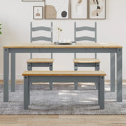 Tavolo da Pranzo PANAMA Grigio 160x80x75 cm Legno Massello Pino 4005706
