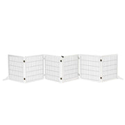 Cancello per Cani Pieghevole ¨C zephmum ¨C Bianco Legno Pino 432x36x70 cm