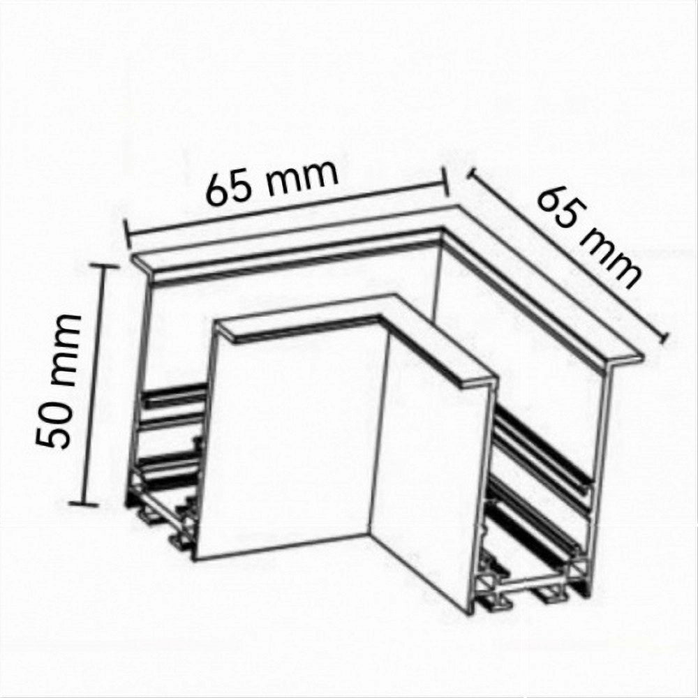Trade Shop - Connettore Giunto Angolare Curva Nero Per Binario Magnetico 48v Accessori Tk670-l -
