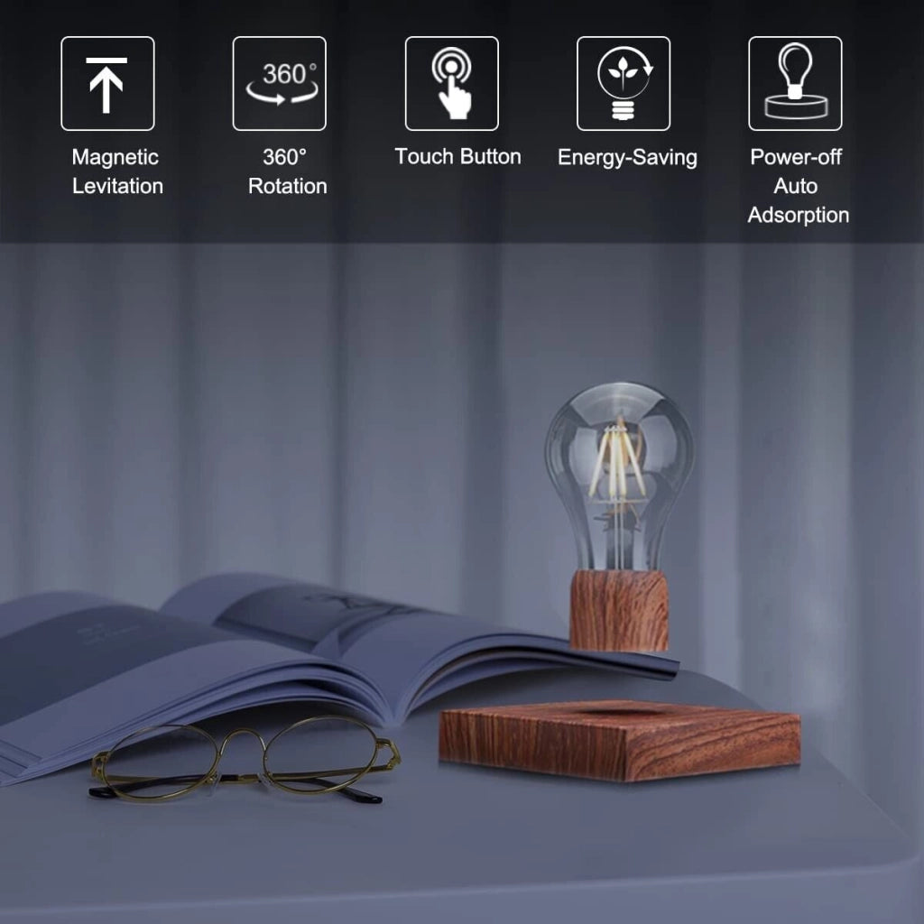 Lampada da Tavolo LED a Levitazione Magnetica - Design Moderno attacco E27 con Filamento a LED