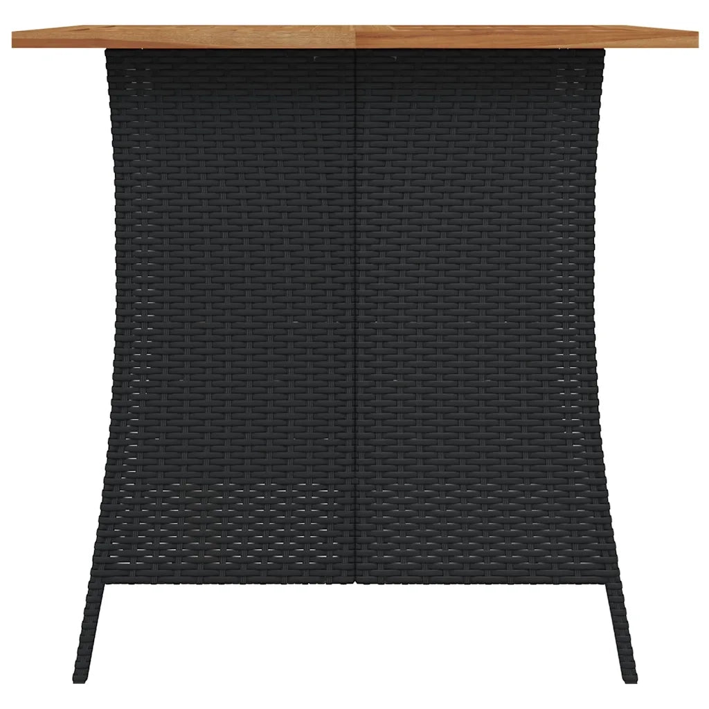 Set da Pranzo da Giardino 5 pz Nero con Cuscini in Polyrattan 365420