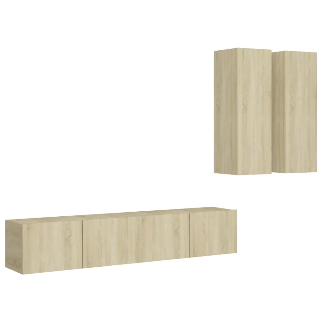 Set Porta TV 4 pz Rovere Sonoma in Truciolato cod mxl 11714