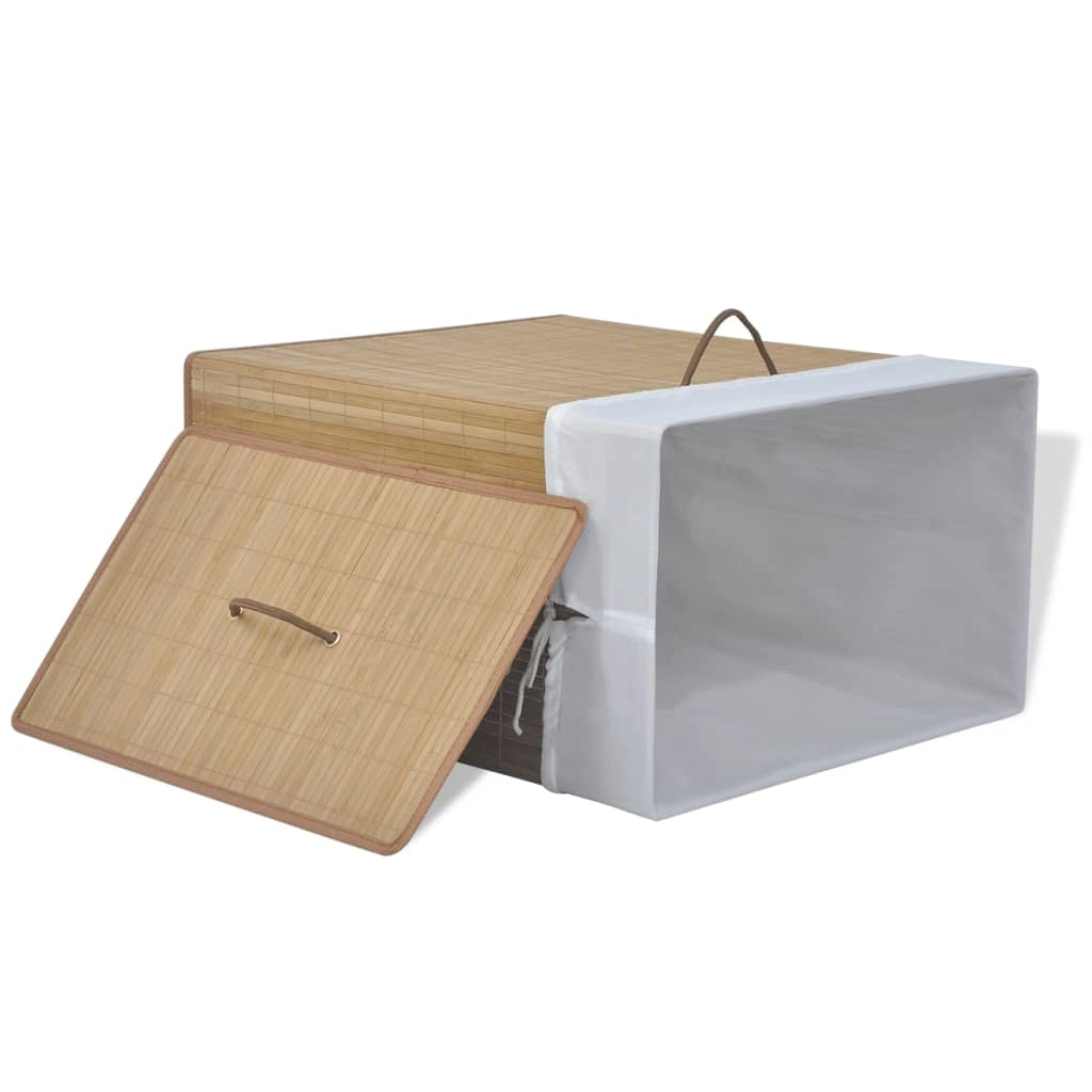 Cesto portabiancheria rettangolare 40 x 30 x 60 cm bambù naturale 02_0006174