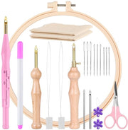 Impacco per bordatura versatile - set di inizio per bordatura - punzone a ago - per artigianato e cucito - rosa - decorazione per principianti - inclusa 21 pezzi