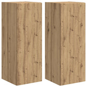 Mobile TV da parete 2 pz | Armadietto TV | Mobile Porta TV Rovere Artigianale 30 x 31 x 80 cm
