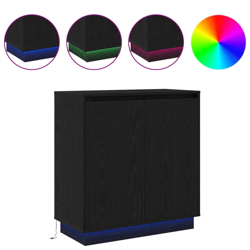 Credenza | Madia | Buffet da pranzo | Armadio da pranzo Rovere Nero 71 x 34.5 x 75 cm Legno multistrato