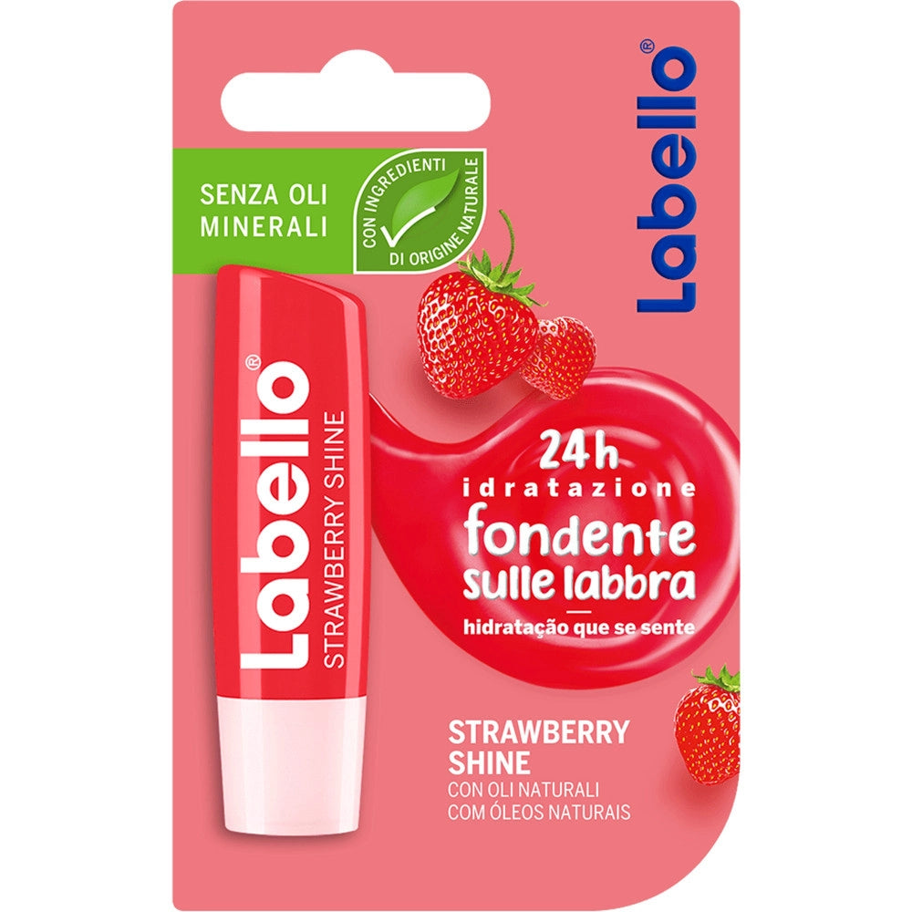 Trade Shop - Labello Strawberry Shine Fragola Balsamo Labbra Senza Oli Minerali E Parabeni -