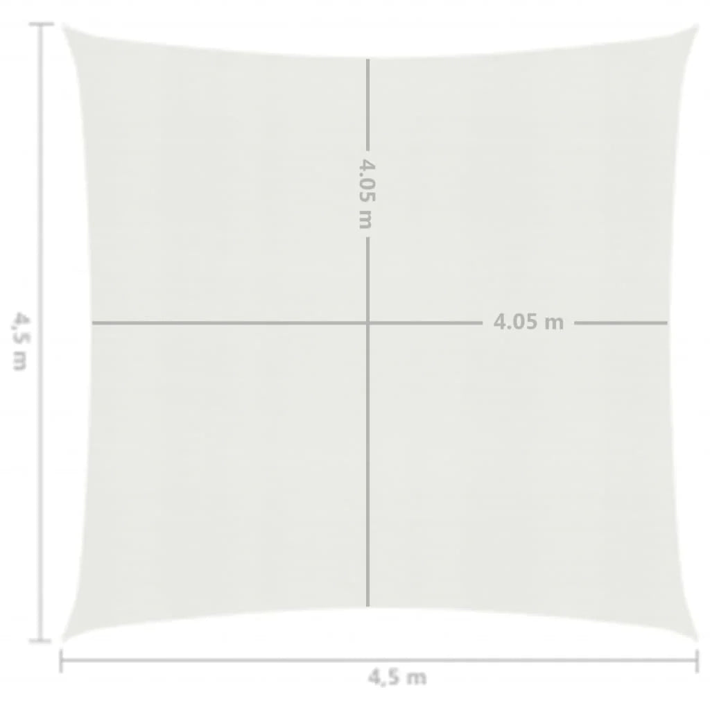 Vela ombreggiante/ombrellone 160 g/m² HDPE 4,5 x 4,5 m bianco 02_0009023