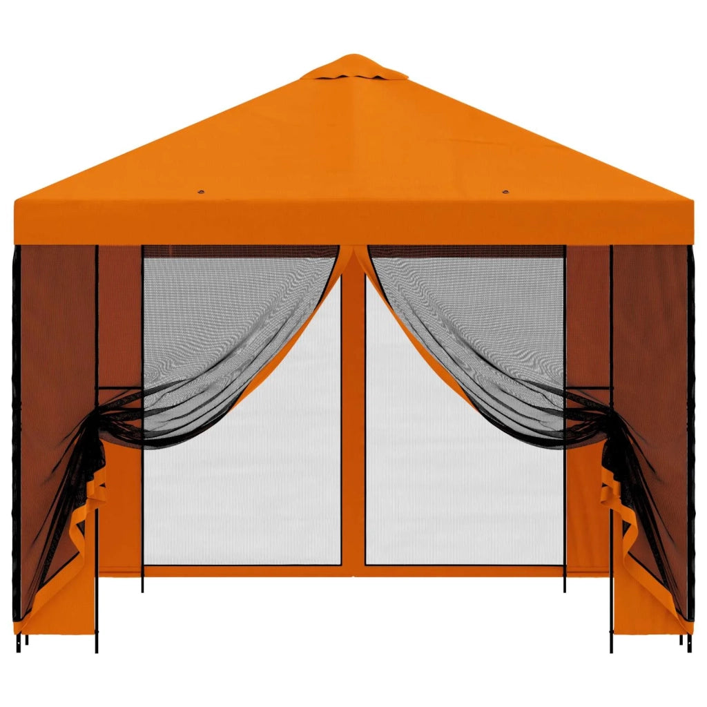 Gazebo da giardino con pareti laterali 3 x 3 m Arancione 900369