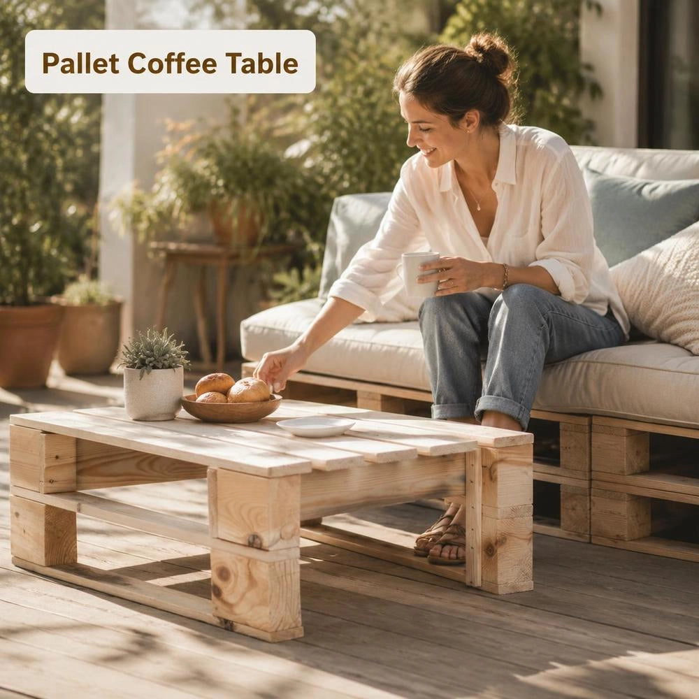 Outdoor Ottoman Pallet Wood