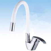 Trade Shop - Rubinetto Miscelatore Girevole Per Lavandino Lavello Cucina Colore Canna Bianco -