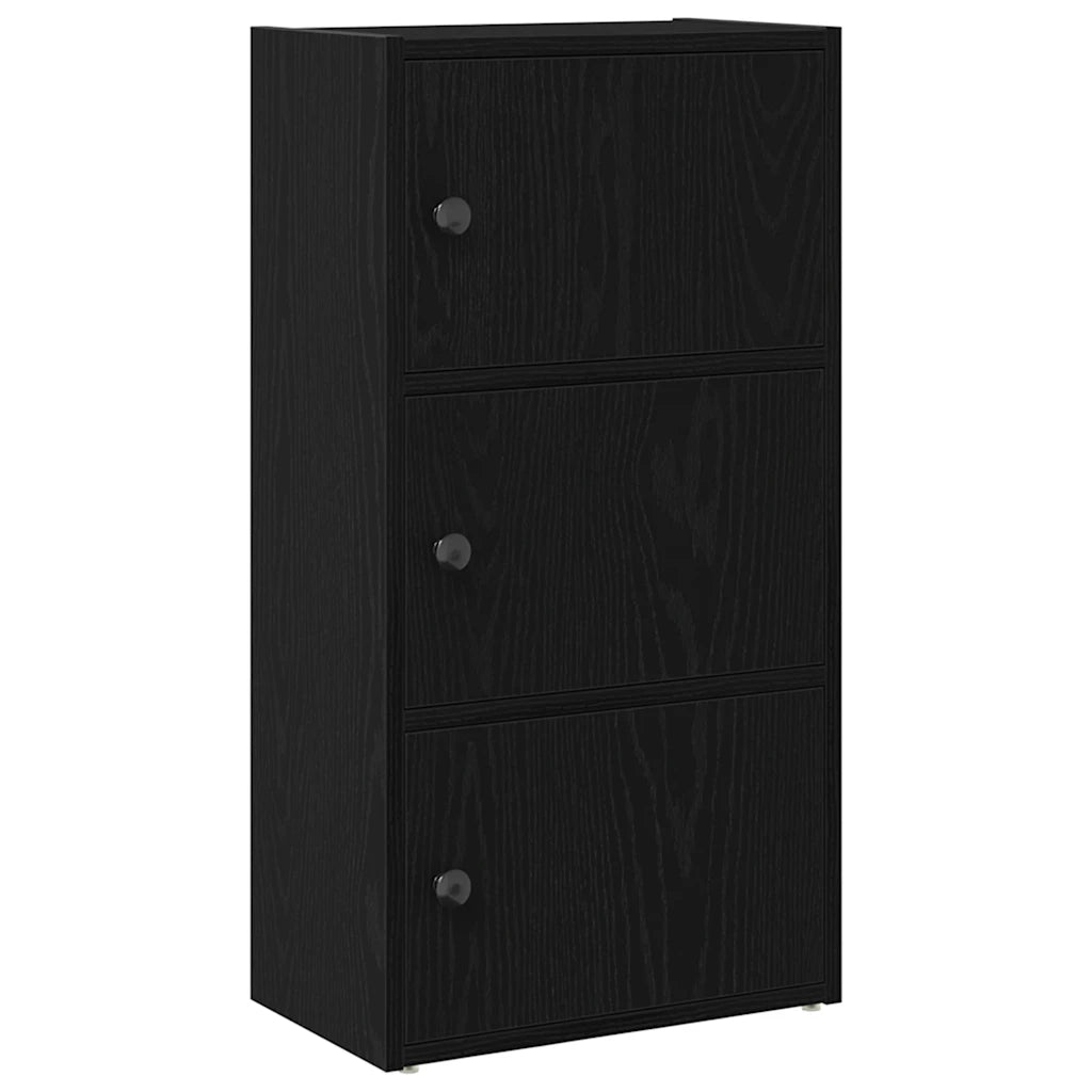 Libreria-Scaffale per Libri-Mobile di Stoccaggio Rovere Nero 40x24x77 cm in Legno Multistrato