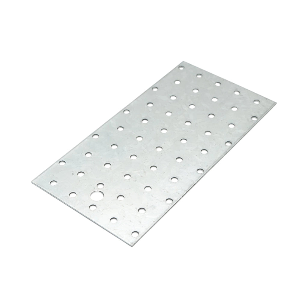 Piastra forata 100x200mm, spessore 2mm, acciaio zincato