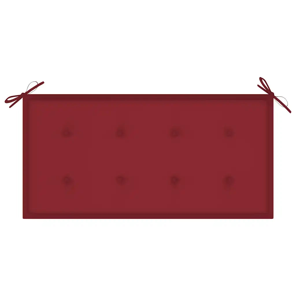 Panchina da Giardino | Panca da Giardino con Cuscino Rosso Vino 112 cm Legno di Teak