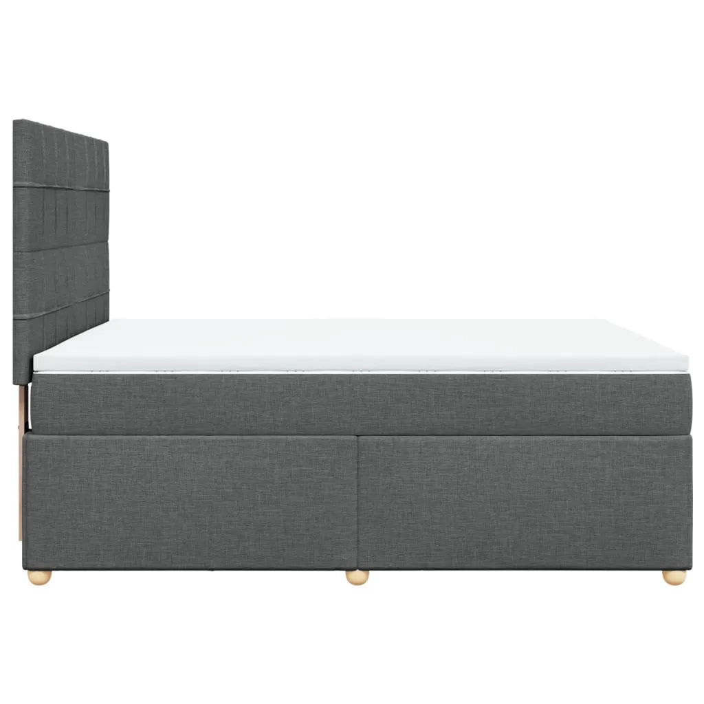 Giroletto a Molle con Materasso Grigio Scuro 160x200 cm Tessuto