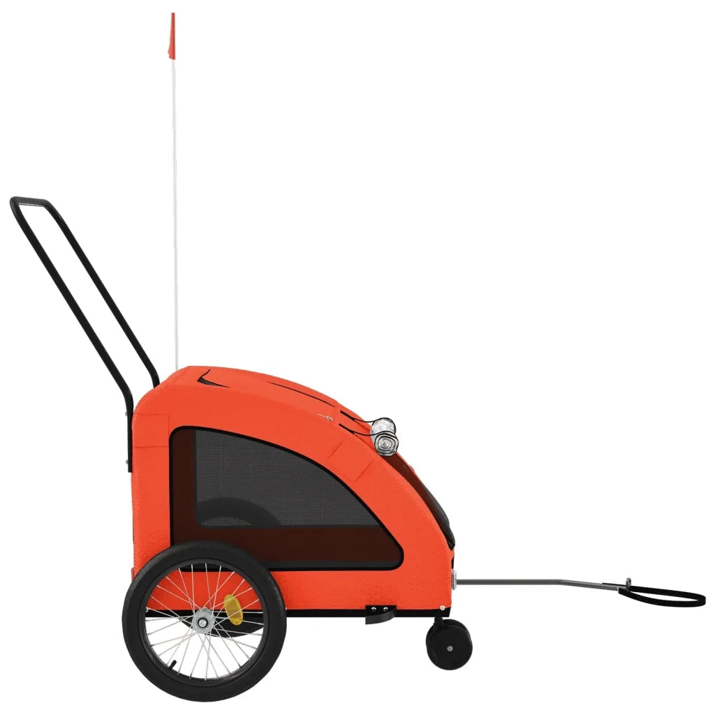 Rimorchio da Bici per Animali Arancione e Grigio Oxford e Ferro CFW9635739